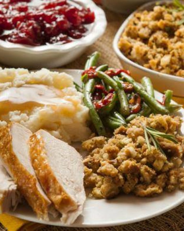 Thanksgiving dinner plate