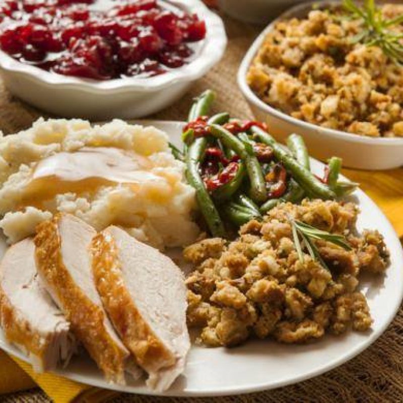 Thanksgiving dinner plate