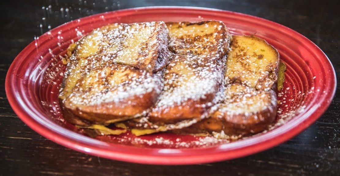 French Toast on a red plate