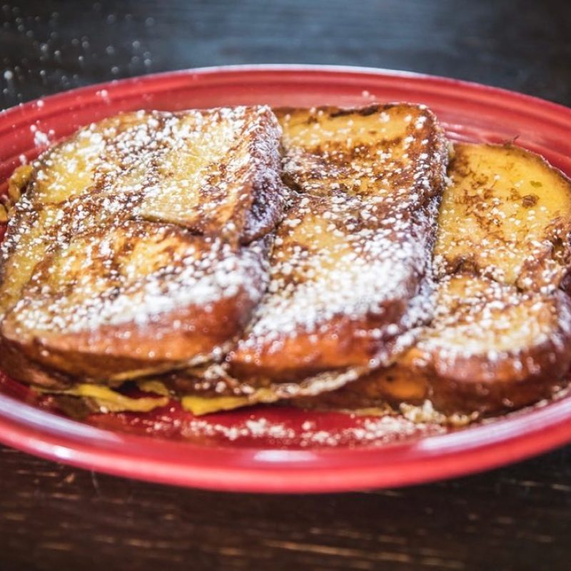 French Toast on a red plate