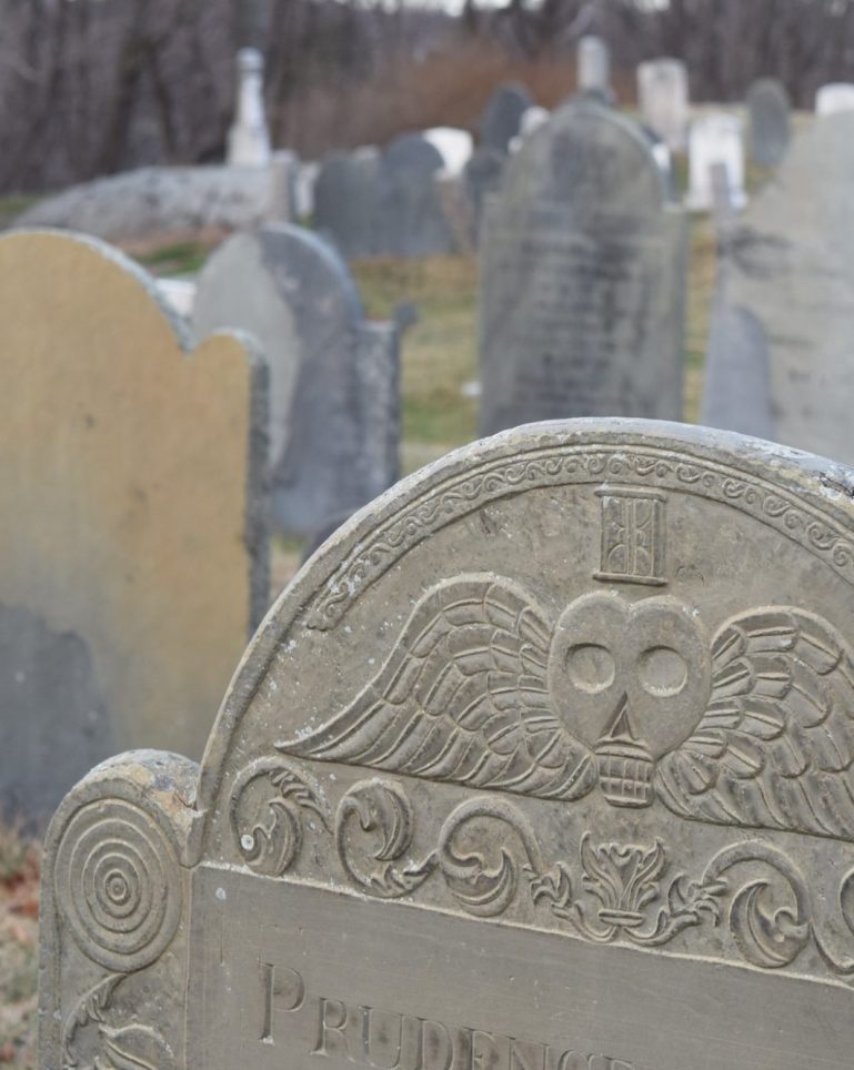 close up of a headstone in a cemetery
