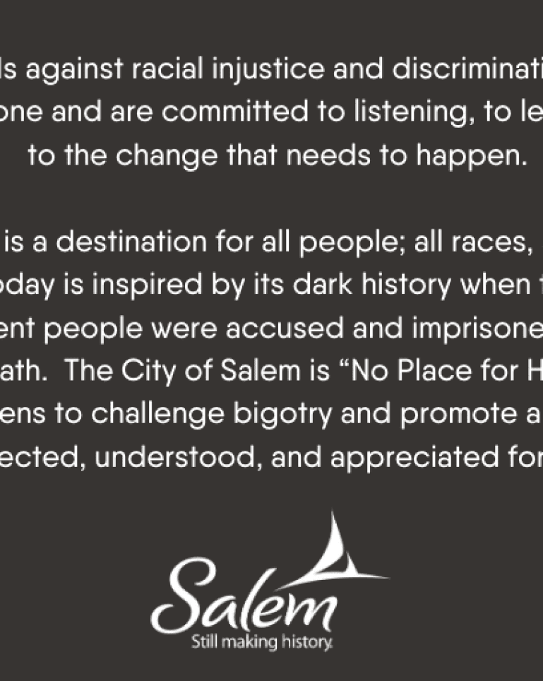 Salem.org No Place for Hate statement graphic