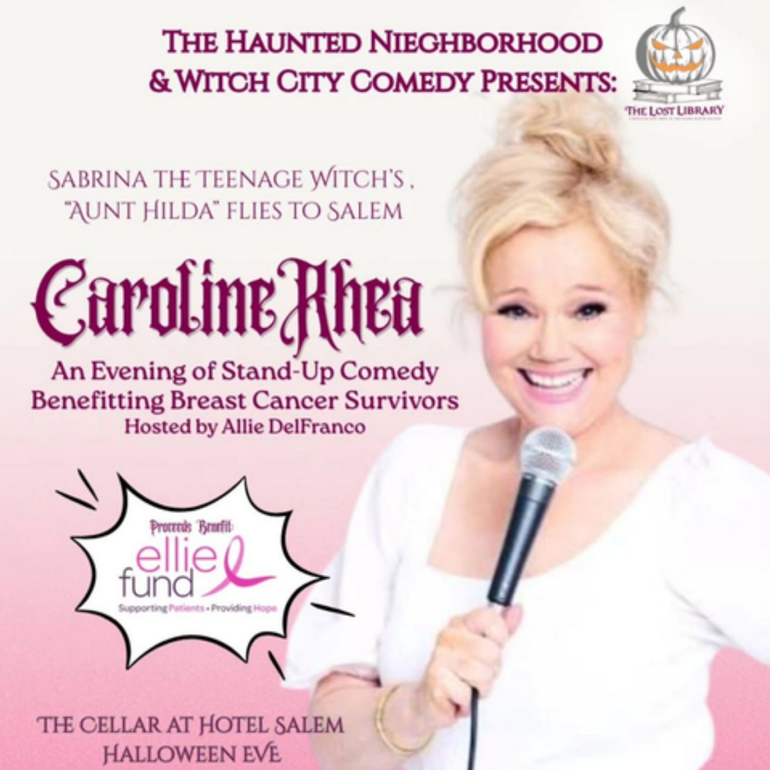 Caroline Rhea: An Intimate + Witchy Night of Comedy for a Cause in Salem
